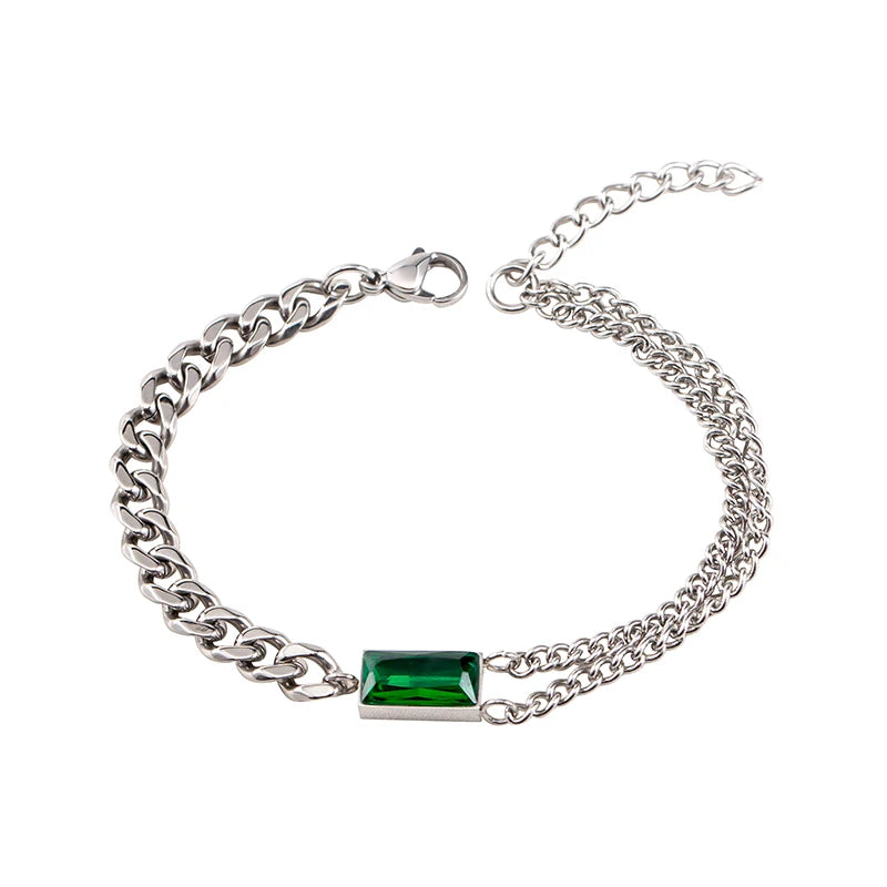 European Temperament Men/Women Bangles Stainless Steel Double Chain Bracelets