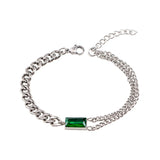 European Temperament Men/Women Bangles Stainless Steel Double Chain Bracelets