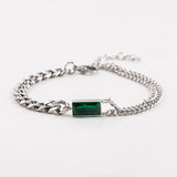 European Temperament Men/Women Bangles Stainless Steel Double Chain Bracelets