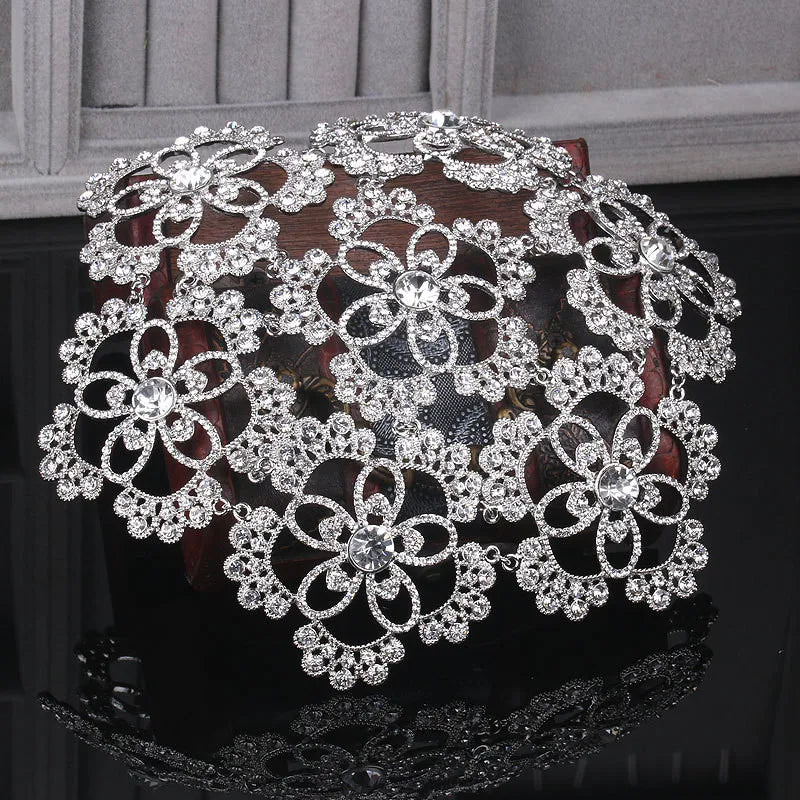Vintage Rhinestone Flower Bridal Headband Tiara Wedding Hair Accessories