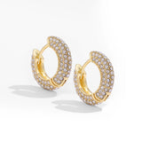 Multicolor CZ Pearl Huggie Hoops Earrings