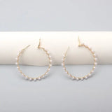 European-American Style Letter C Large Circle Earrings with Pearl