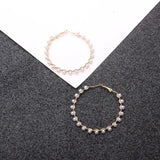 European-American Style Letter C Large Circle Earrings with Pearl