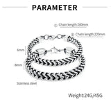 Retro Men's Stainless Steel Bracelet Cuban Chain Vintage Style