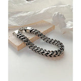 Retro Men's Stainless Steel Bracelet Cuban Chain Vintage Style