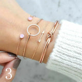 Crystal Leaves Moon Lightning Bracelet Set for Women