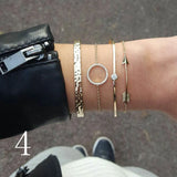 Crystal Leaves Moon Lightning Bracelet Set for Women