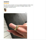 Gold-Plated Silver Spiral Pattern Punk Finger Ring for Girls Women