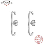 925 Silver Single Row Zircon Stud Earrings