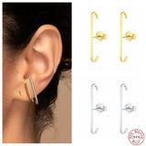 925 Silver Single Row Zircon Stud Earrings