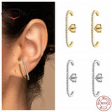 925 Silver Single Row Zircon Stud Earrings