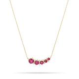 925 Silver Rose Red Zircon Pendant Necklace for Lovers