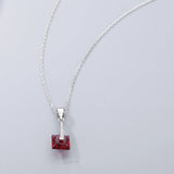 925S Pigeon Red Diamond Pendant Necklace