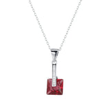925S Pigeon Red Diamond Pendant Necklace