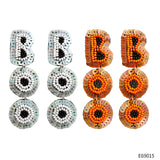 Punk Style Rice Bead Earrings Hand Woven Letter Sequins Personalized Halloween