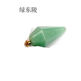 Natural Crystal Hexagonal Cone Pendant DIY Jewelry Necklace Accessories