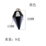 Natural Crystal Hexagonal Cone Pendant DIY Jewelry Necklace Accessories