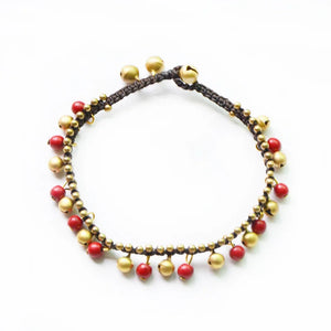 Bohemian Style Turquoise Bell Female Anklet Hand-woven Beach Style