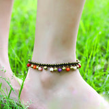 Bohemian Style Turquoise Bell Female Anklet Hand-woven Beach Style
