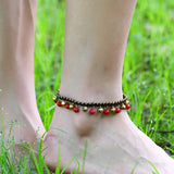 Bohemian Style Turquoise Bell Female Anklet Hand-woven Beach Style