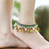 Bohemian Style Turquoise Female Anklet Starfish Beach Vacation