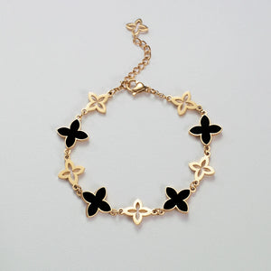 Classic Four-leaf Clover Stainless Steel Bracelet & Necklace Set