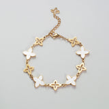Classic Four-leaf Clover Stainless Steel Bracelet & Necklace Set