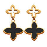 Classic Four-leaf Clover Stainless Steel Bracelet & Necklace Set