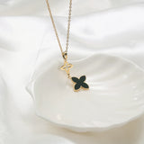 Classic Four-leaf Clover Stainless Steel Bracelet & Necklace Set