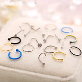 European and American Mixed Set of Punk 22 Puncture Earrings (Colorful)