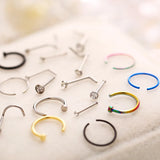 European and American Mixed Set of Punk 22 Puncture Earrings (Colorful)