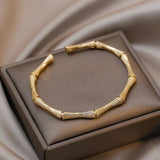 Bamboo Bone Shape Cuff Bracelet for Women