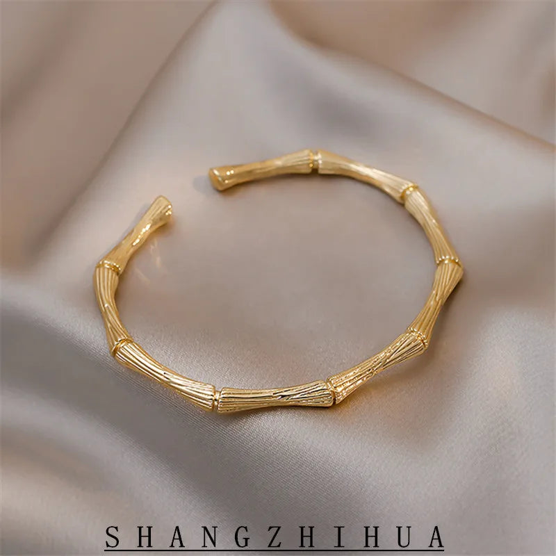 Bamboo Bone Shape Cuff Bracelet for Women
