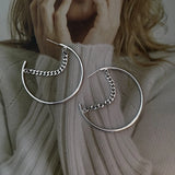 Chain Metal Circle Hoop Earrings Jewelry for Party