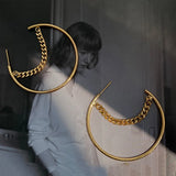 Chain Metal Circle Hoop Earrings Jewelry for Party