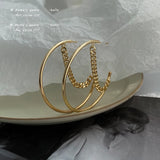 Chain Metal Circle Hoop Earrings Jewelry for Party