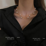 Double-Layer Pearl Choker Necklace for Women