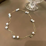 Double-Layer Pearl Choker Necklace for Women