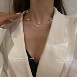 Double-Layer Pearl Choker Necklace for Women