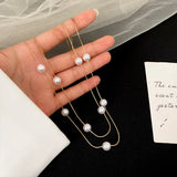 Double-Layer Pearl Choker Necklace for Women