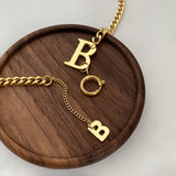 Exaggerated B Letter Titanium Steel Choker Necklace Gothic Jewelry Hip Hop