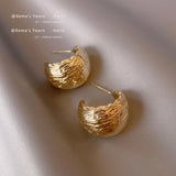 Exaggerated Brushed Metal Earrings for Women