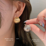Exaggerated Brushed Metal Earrings for Women