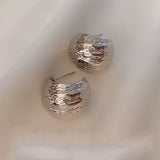 Exaggerated Brushed Metal Earrings for Women