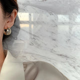 Exaggerated Brushed Metal Earrings for Women
