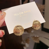 Exaggerated Brushed Metal Earrings for Women