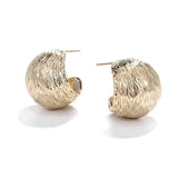 Exaggerated Brushed Metal Earrings for Women