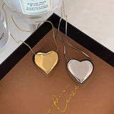 Exaggerated Peach Heart Stainless Steel Necklace Jewelry