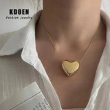 Exaggerated Peach Heart Stainless Steel Necklace Jewelry