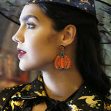 Retro Pumpkin Earrings Halloween Bohemian High-end Rice Bead